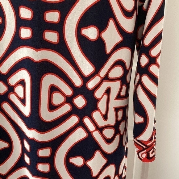 Laundry by Design 10 dress blue white red 3/4 sleeves - Picture 9 of 14